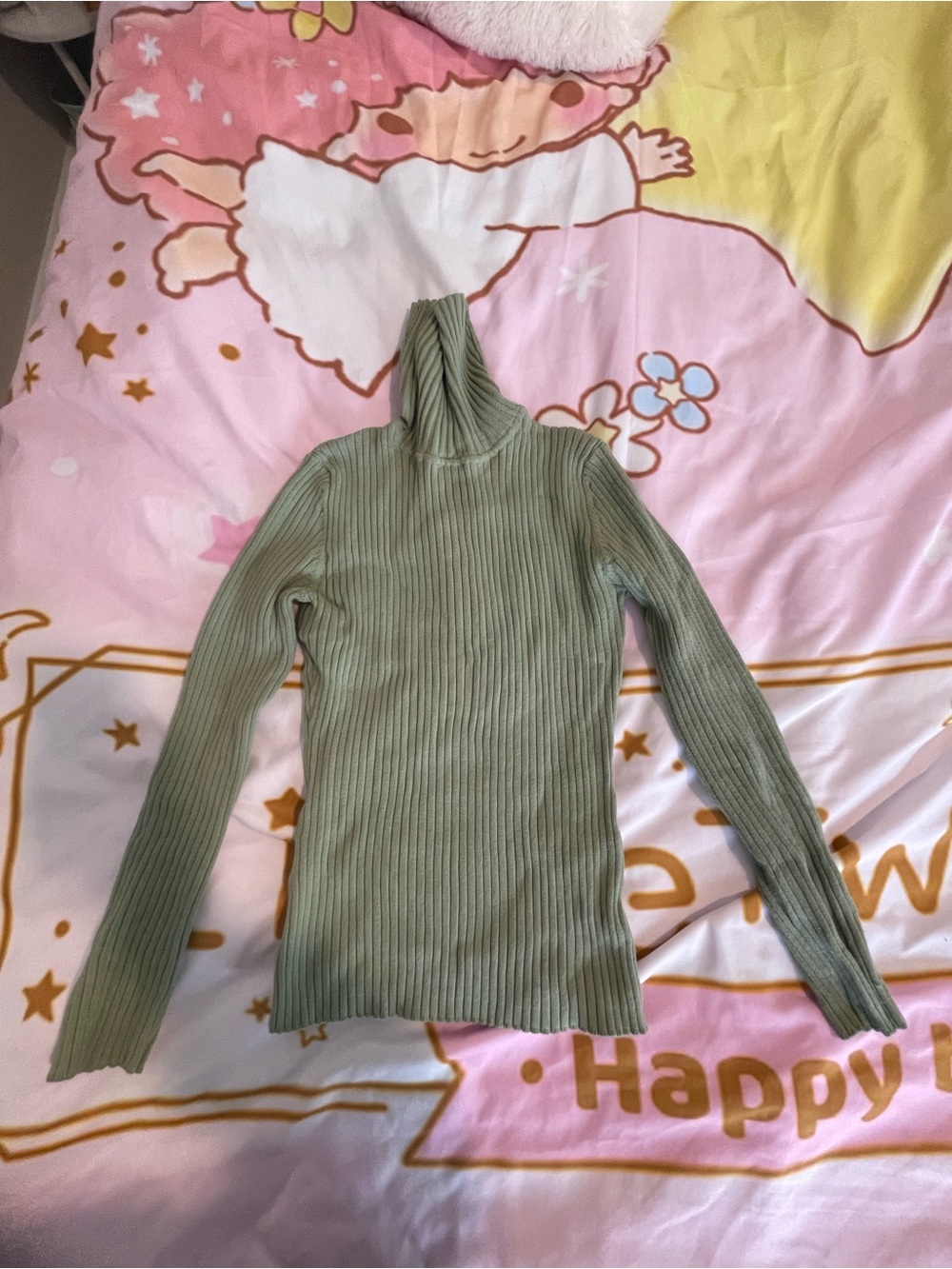Chadwicks Olive Green Ribbed Turtleneck Sweater